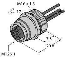 Turck Flanschkupplung mit Litzen EC-FK4-0,5/16 6934596