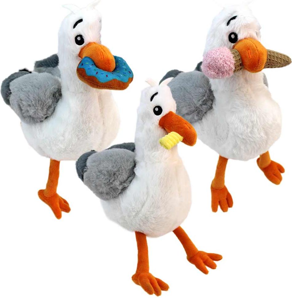 PMS 3er Set Möwen mit Essen im Schnabel aus Plüsch