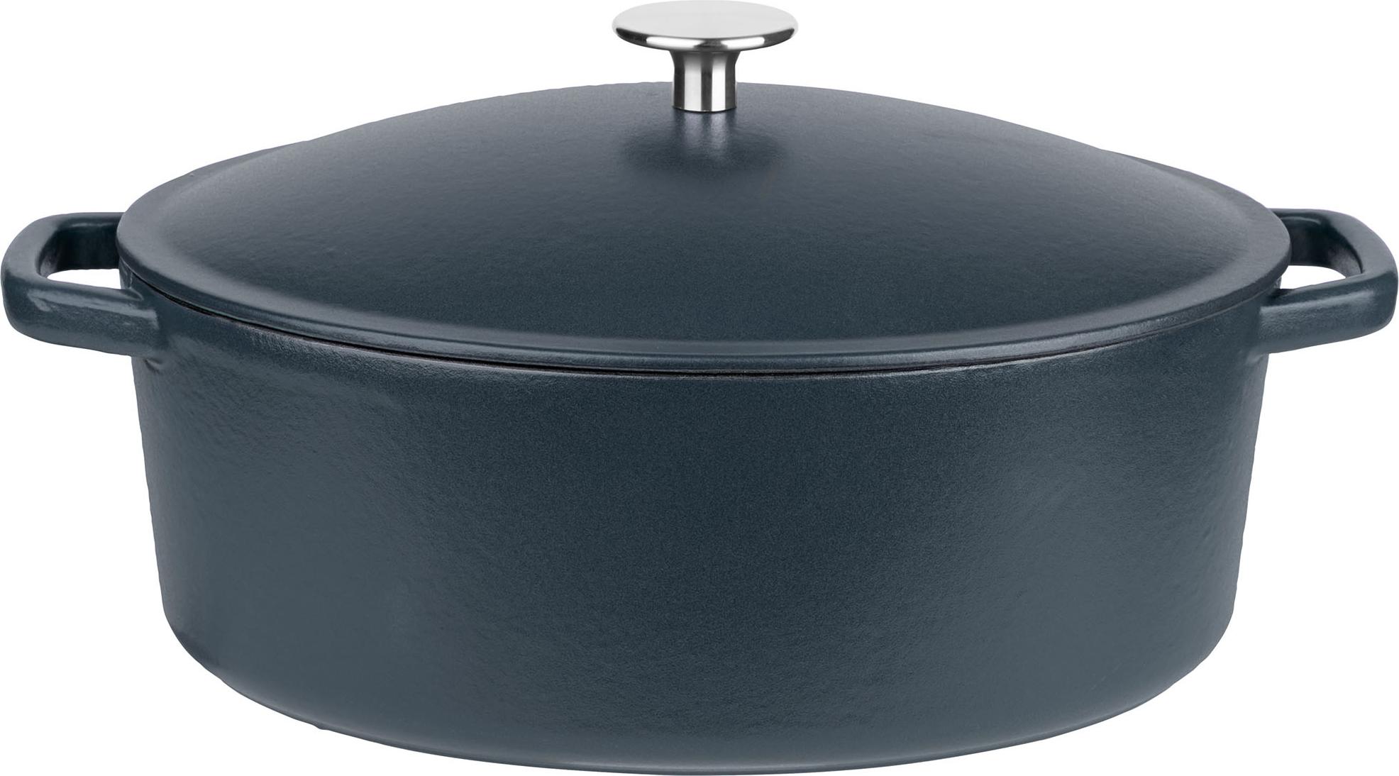 GSW Gusseisen Kochtopf Schmortopf 30 x 24 cm Induktion Spülmaschinenfest blau 421073