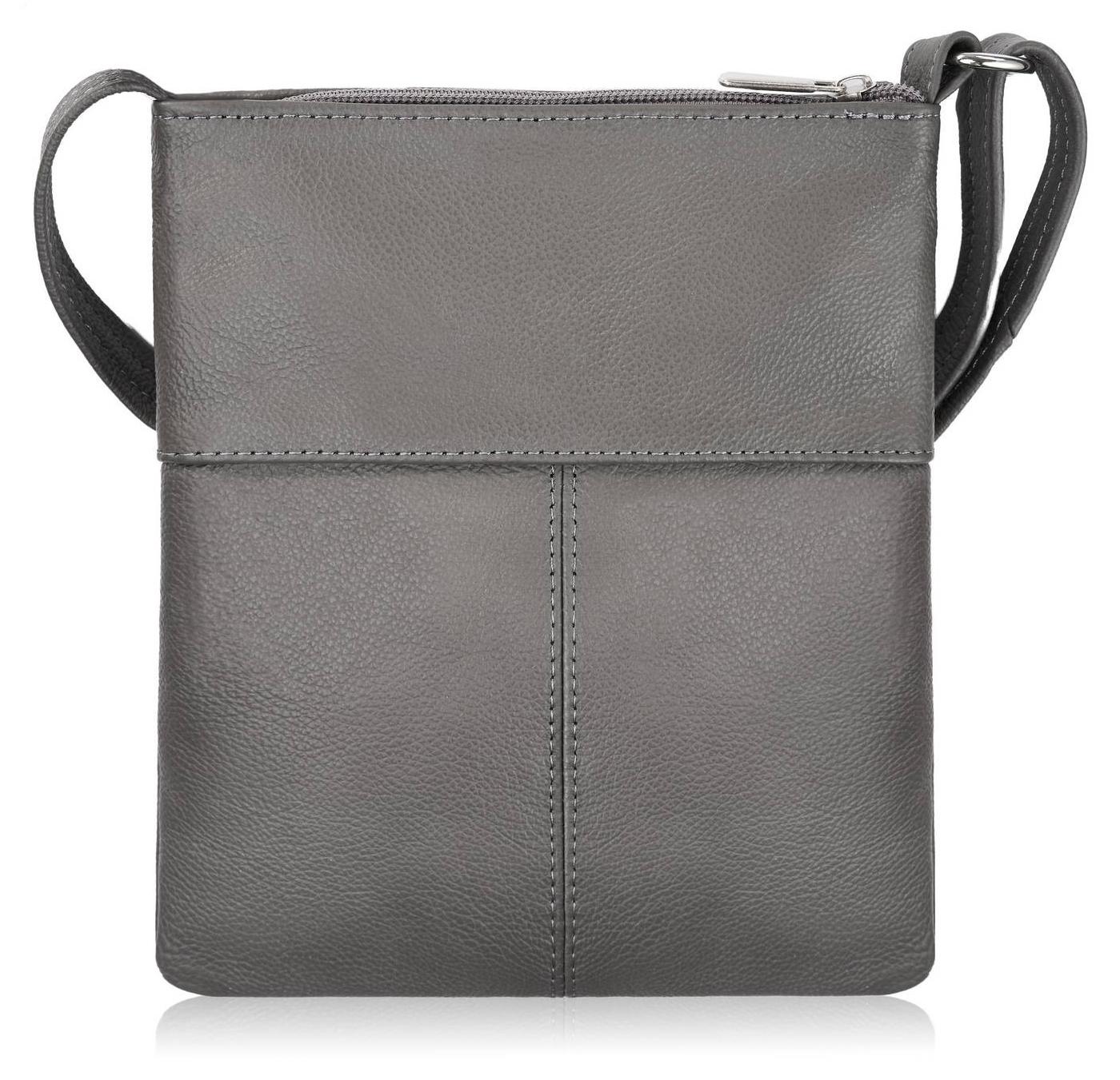 Abruzzo grau Abruzzo Posttasche aus Leder für Damen ABR-49-GR