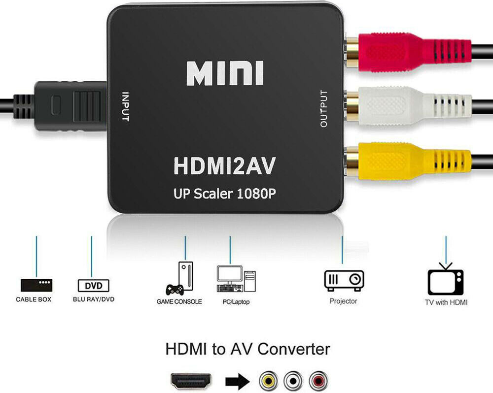 mitcomm HDMI zu AV Adapter Full HD 1080P HDMI zu Video Audio 3 RCA Signal Konvertierer