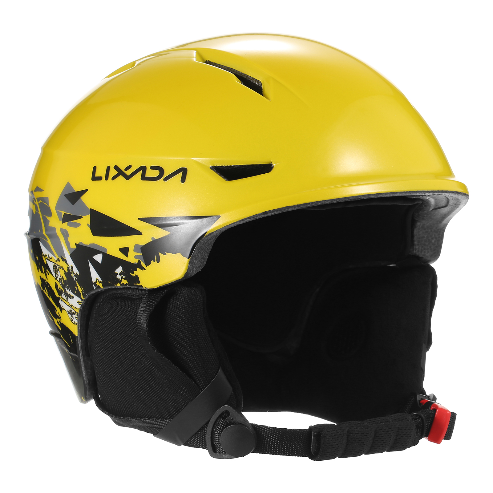 Lixada Snowboardhelm mit abnehmbarem Ohrenschuetzer Herren Damen Sicherheits-Skihelm mit festem Brillenband Professioneller Ski-Schneesporthelm
