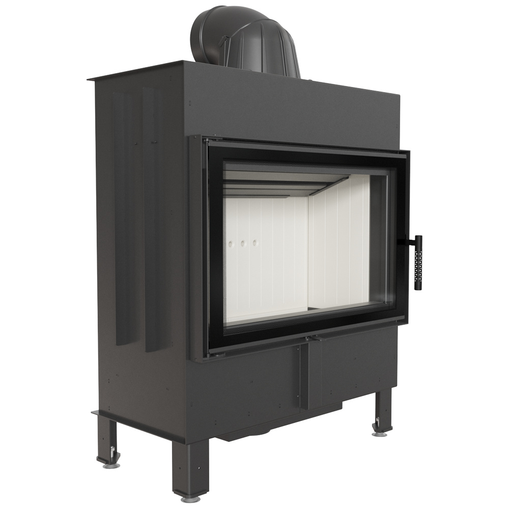 Oceľový krb KRATKI LUCY 14 kW Ø 200 samozatváracie dvierka