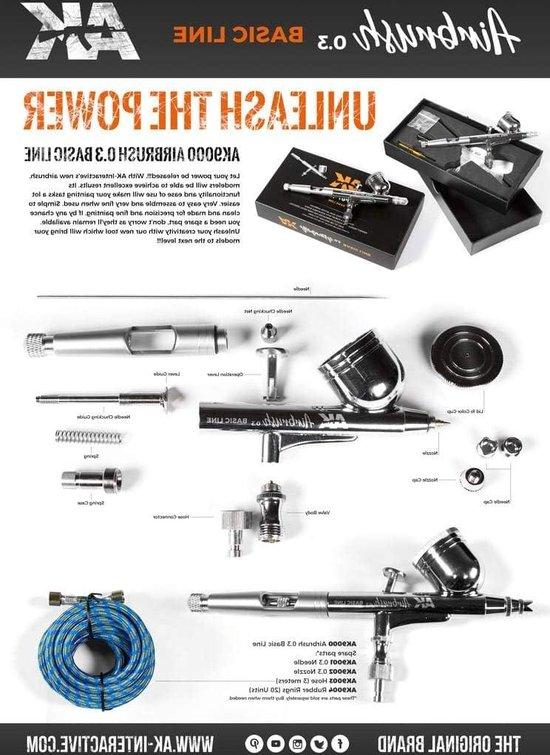 Famanu Airbrush Double Action 0,3 mm - Professionelles Modell mit Schwerkraftzufuhr SHSHOP