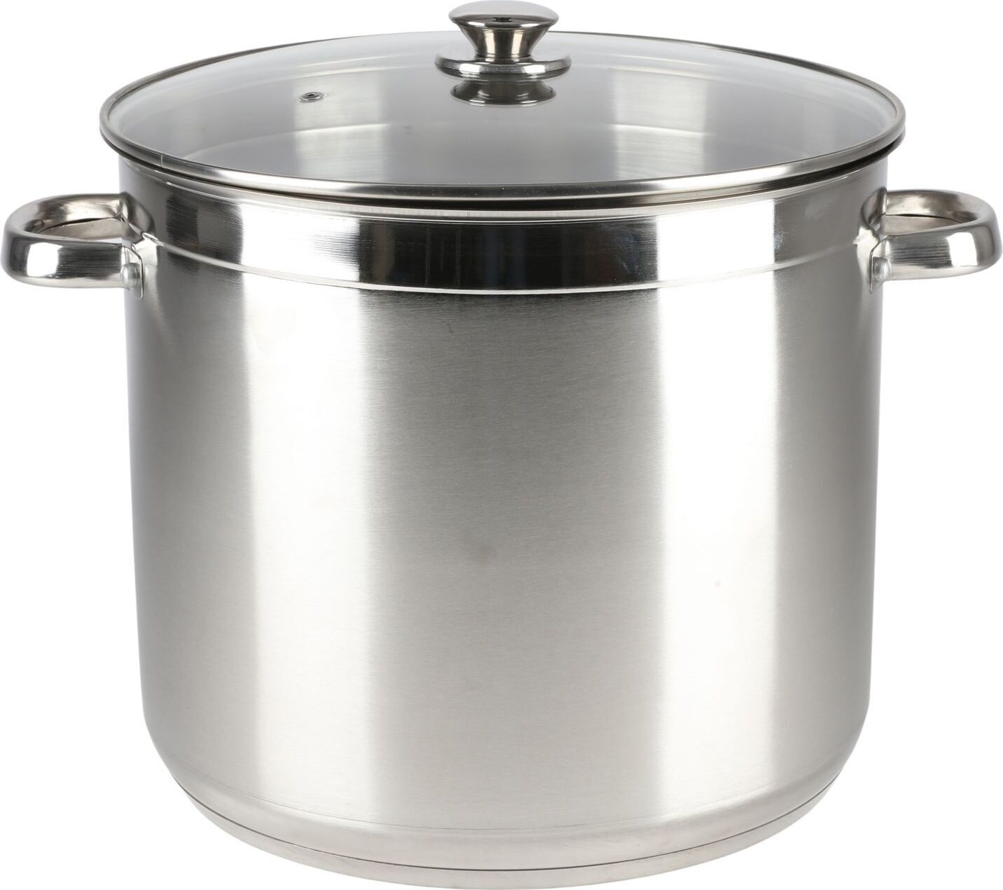 BURI Edelstahl-Kochtopf 20 Liter mit Glasdeckel Suppentopf Gulaschtopf Partytopf Topf 77276