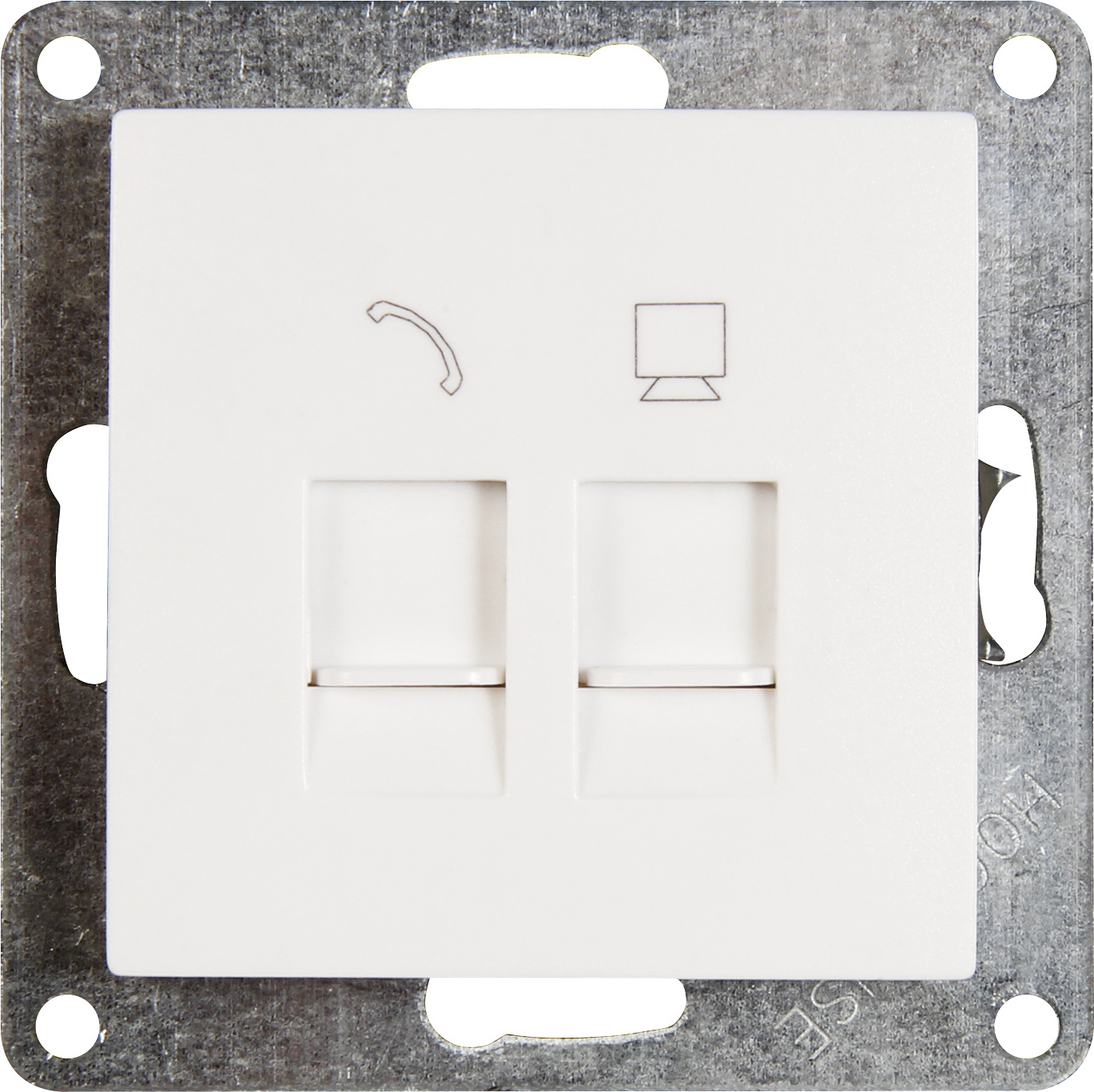 ETT RJ45 + RJ11 Dose McPower "Flair" für ISDN, Cat, UP, weiß, matt 1534806