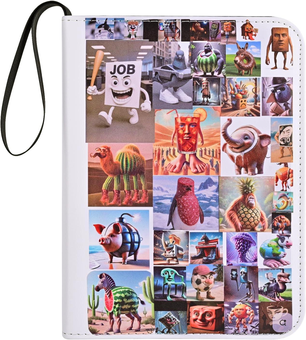 Unbranded steal a brainrot Sammelalbum für Karten, Kunstleder Karten Sammelalbum mit Klassiker der Berge und Meere, Itlian Brainrt Sammelkarten Ordner Binder