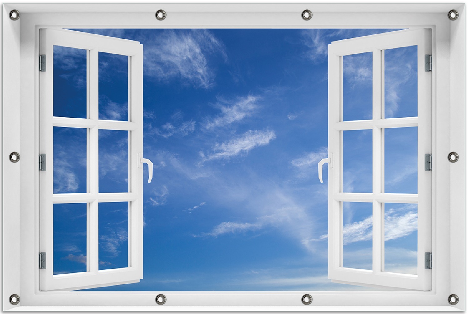 Wallario Outdoor-Poster für Garten oder Balkon 80 x 120 cm: Blauer Himmel mit vereinzelten Wolken gofe5245-80120