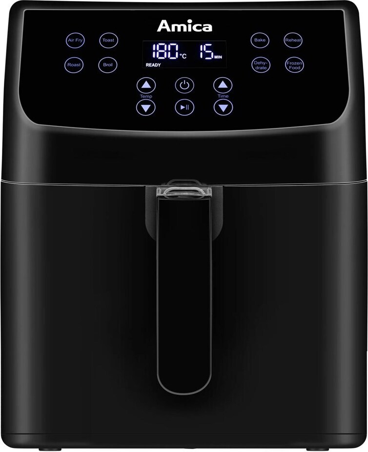 Friteuza cu Aer Cald Amica, Digitala - LED touch control, 5 Litri, 1850W, 8 Programe, Neagra