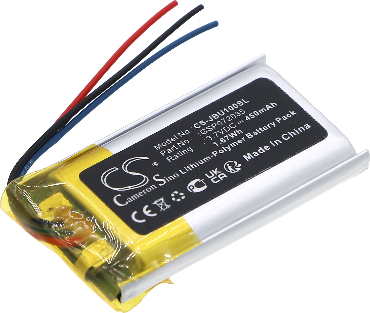 TECHTEK Akku Kompatibel mit [JBL] UA SPORT, UAONEARBTBK Ersetzt GSP072035