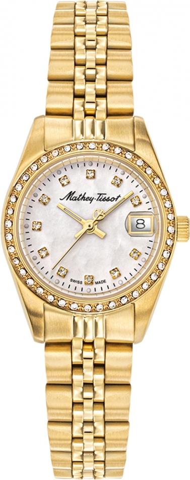 Damenuhr MATHEY-TISSOT D709PQI golden klassisch schmuckvoll.