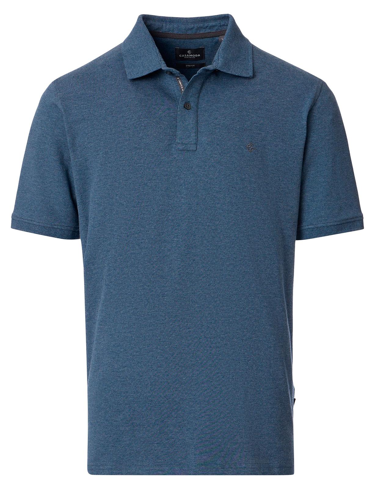 CasaModa Übergrößen Stretch-Poloshirt jeansblau