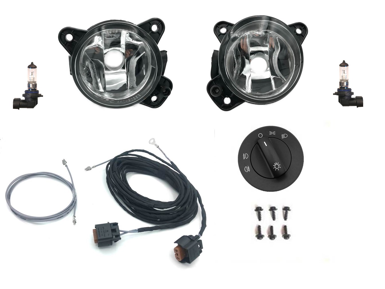 HZ-DESIGN Lichtschalter Schalter Licht Nebelscheinwerfer Chrom Auto passend  für Touran 5T