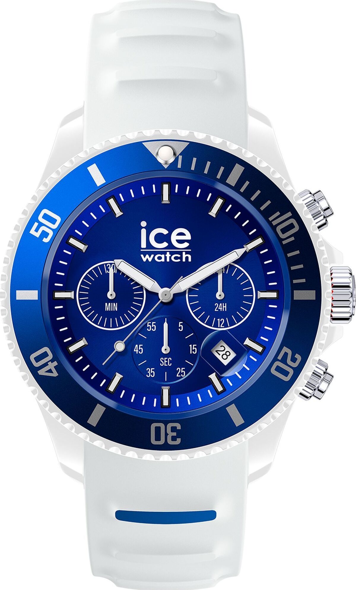 Hodinky Ice-Watch 021424 Ice chrono white blue M pánske hodinky silikónové biele