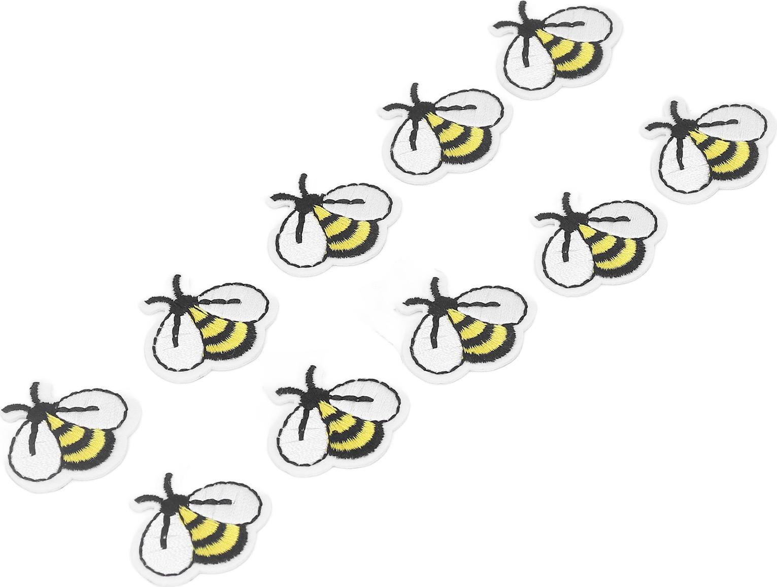 Cocosity 10 Stück kleine Bienenaufnäher in Bienenform zum Aufbügeln, niedliche Nähaufnäher, DIY-Nähaufnäher, bestickte Bienenaufnäher für Kleider, Hüte und Schuhe