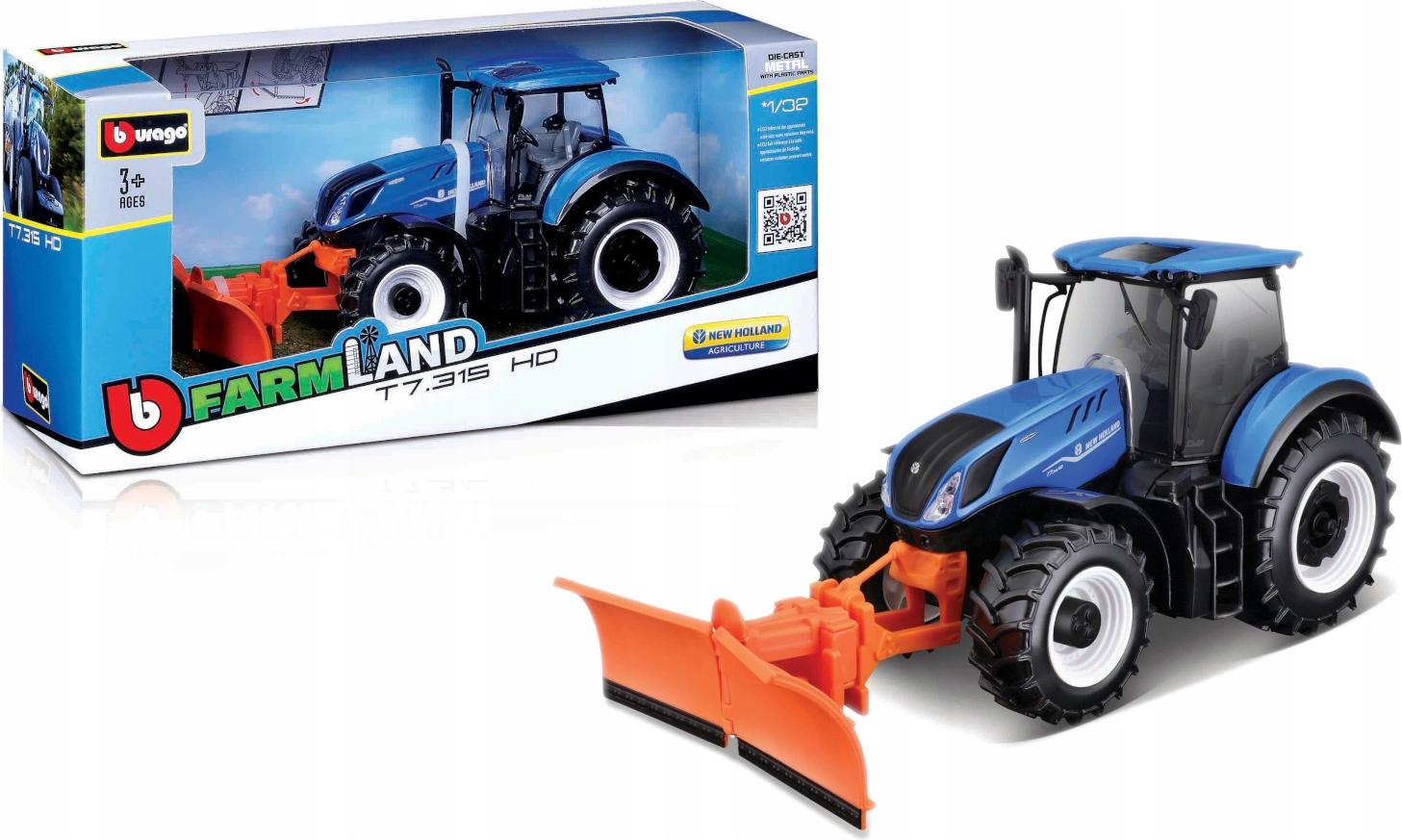 NEW HOLLAND TRAKTOR SCHNEEPFLUG Bburago 18-44081