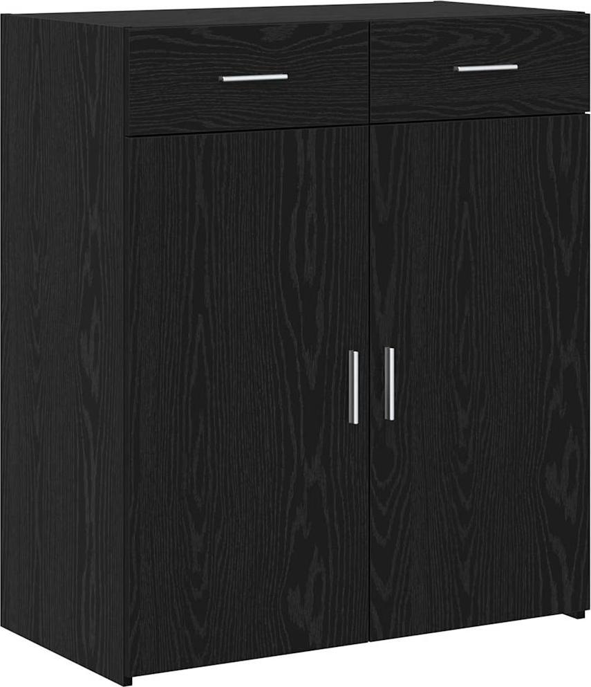 Badschrank Schwarz Eichen-Optik 80 x 42,5 x 93,5 cm