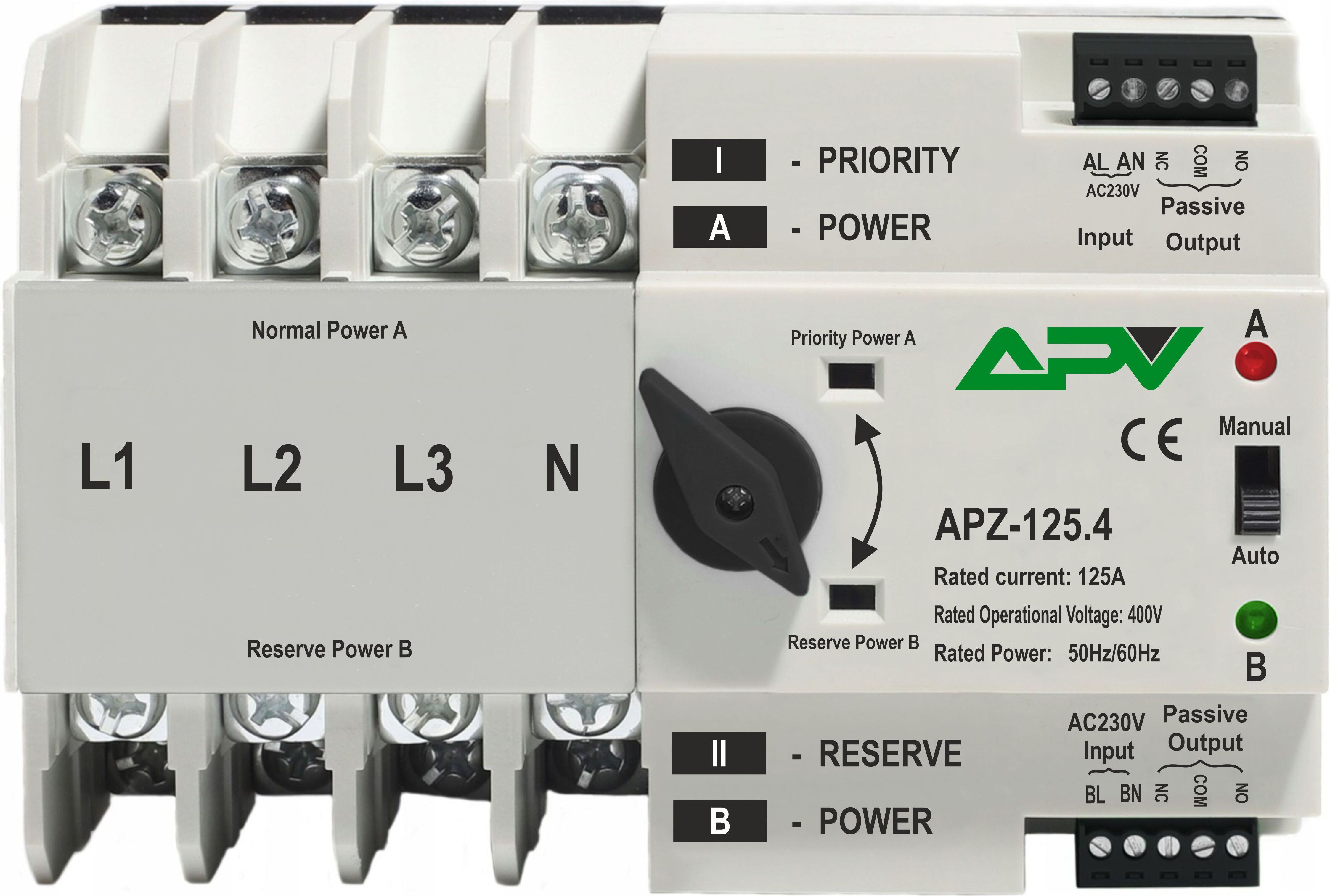 Adelid Dual Power Automatischer Transferschalter Umschalter Leistnungschalter 4P 125A