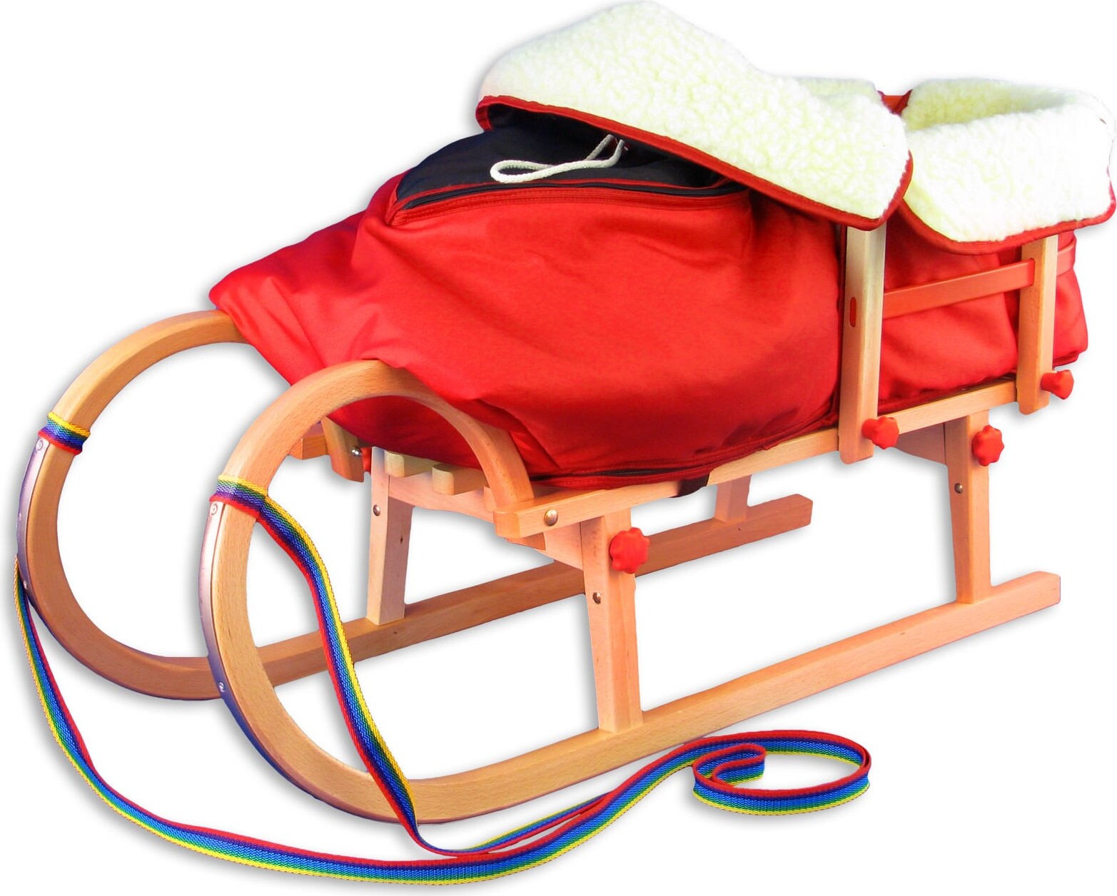 Erst-Holz Hörnerschlitten Klappschlitten Rodelschlitten Rodel Schlitten aus Holz wählbares Zubehör V-21-095