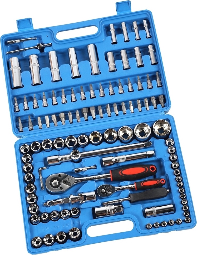 Cocosity 108-teiliges Ratschenschlsselsatz C 1/4 und 1/2 Zoll CR40 Stahl Steckschlsselset im Werkzeugkasten, Handwerkzeug-Kit fr Mechaniker