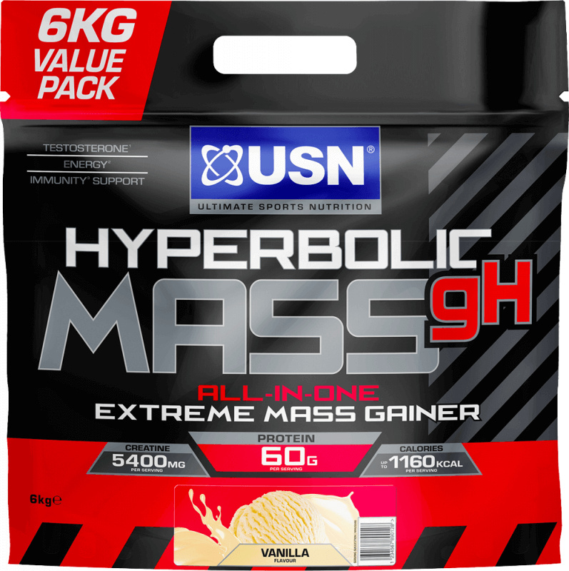 USN Hyperbolic All in One Mass (6000g) Vanilla - Gewichtszunahme - Mit Kreatin SMUS046