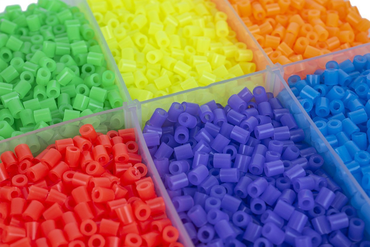 Lot 1250 Perles à Repasser XL 10 Mm – 15 Couleurs – 12 Motifs Circulation – Kit Créatif Cadeau Dès 3 Ans