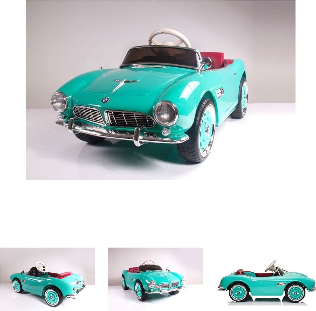 Kinderfahrzeug - Elektro Auto "BMW 507 Oldtimer" - lizenziert - 12V7AH, 2 Motoren- 2,4Ghz Fernsteuerung, MP3, Ledersitz+EVA-Grün