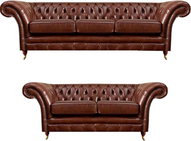 Wohnzimmer Neu Garnitur Chesterfield Sofas Couch Dreisitzer mit Zweisitzer