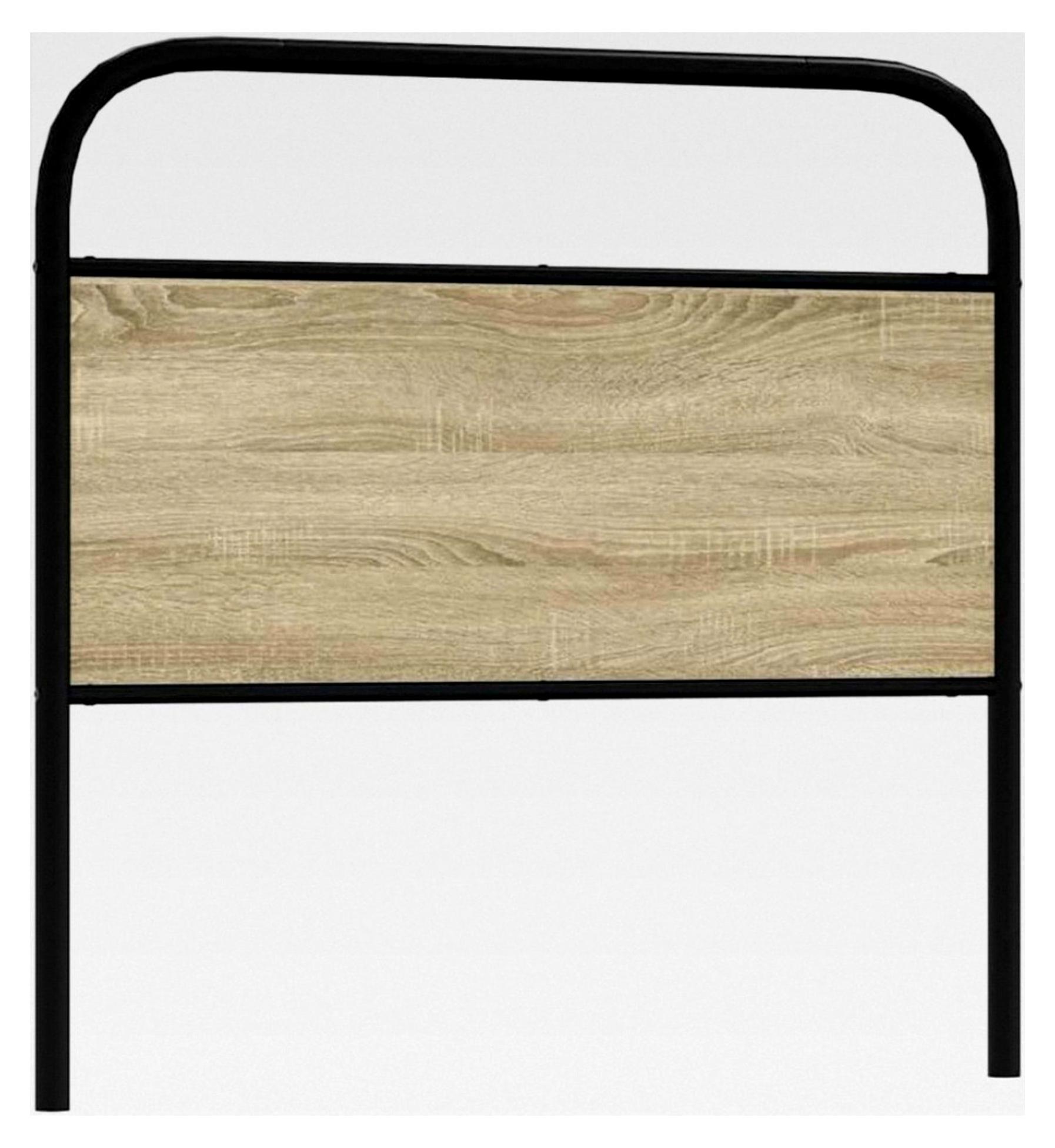 Markenlos Kopfteil Sonoma Eiche 100 cm aus Stahl und Holzwerkstoffen