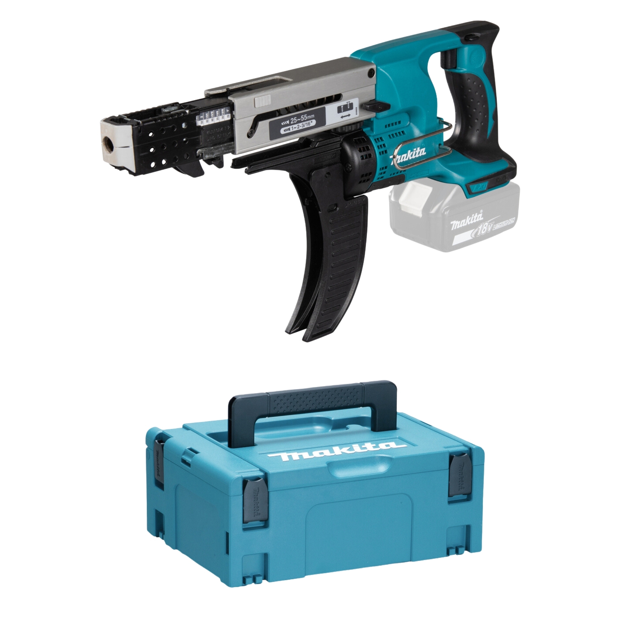 Makita DFR550ZJ Selbstbetriebener 1/4" 18V-Akku LXT-GehäusemAKPAC