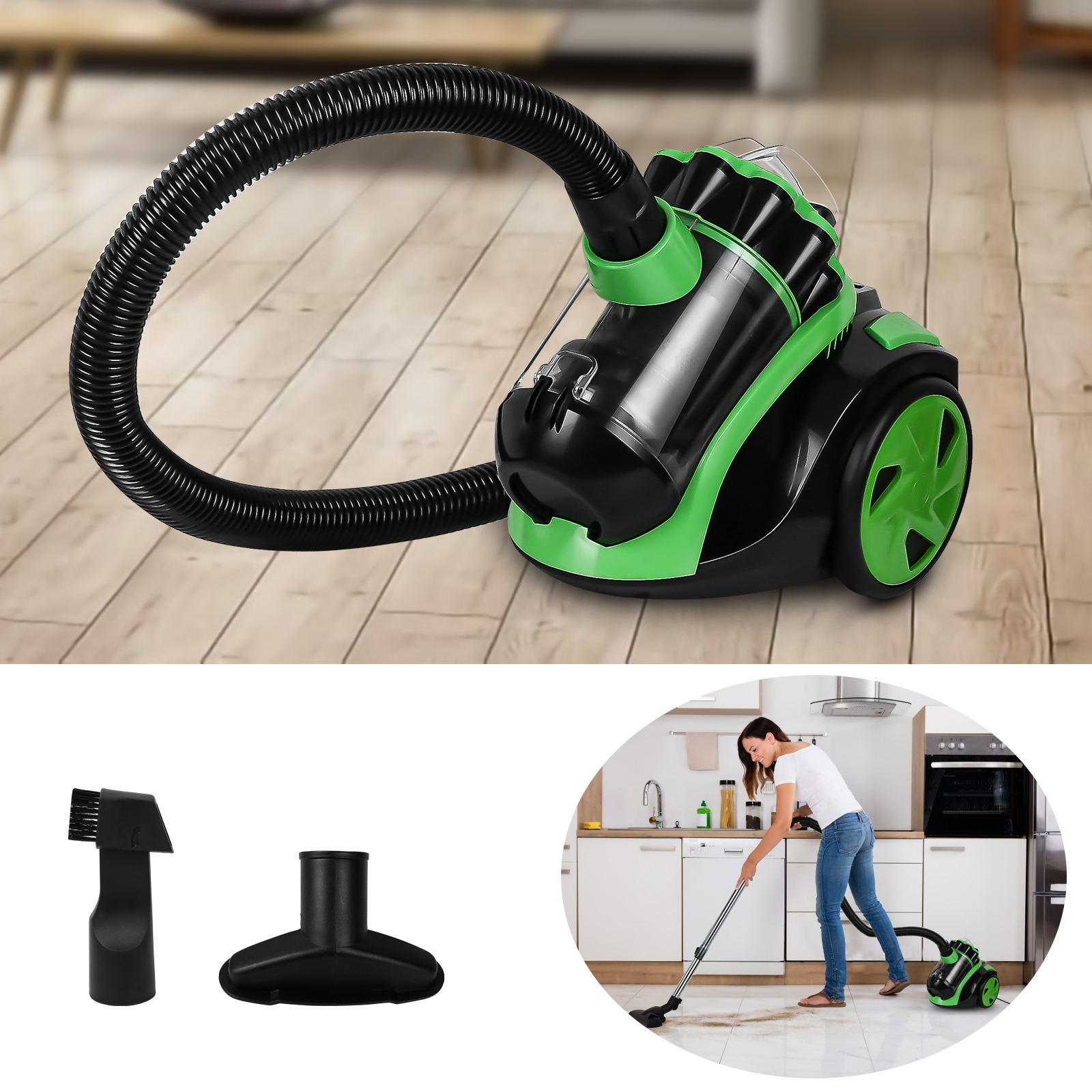 Bezvreckový vysávač VINGO 900 W Tichý vysávač na tvrdé podlahy a koberce, mimoriadne účinný HEPA filter, nízka spotreba energie 3,0 l