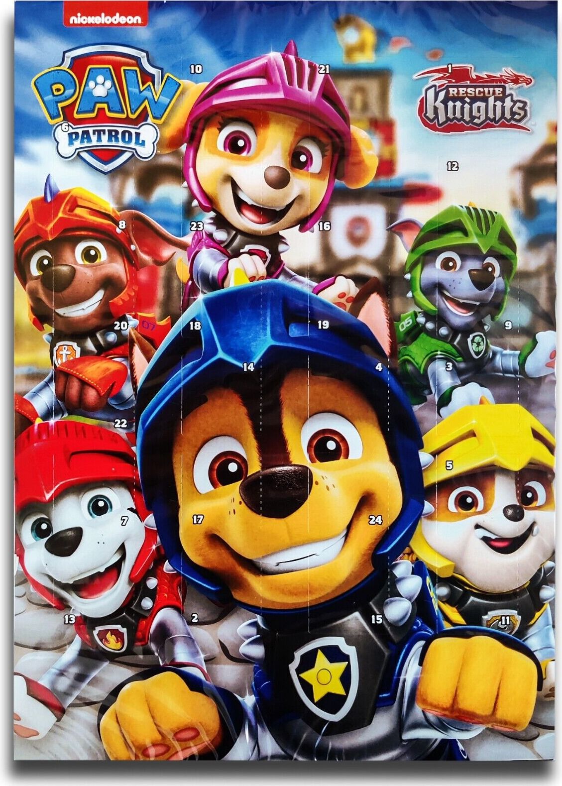 Sonstige PAW Patrol Rescue Knights - Adventskalender mit Schokolade, Schoko Kalender