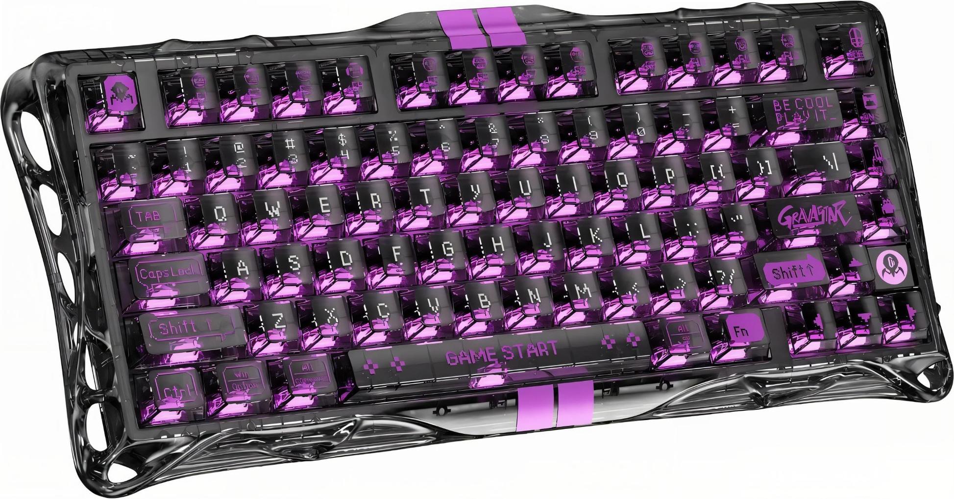 GravaStar Mercury V75 Lite Mechanische Tastatur, Magnetic Switches, Gaming ANSI US, Transparent Black