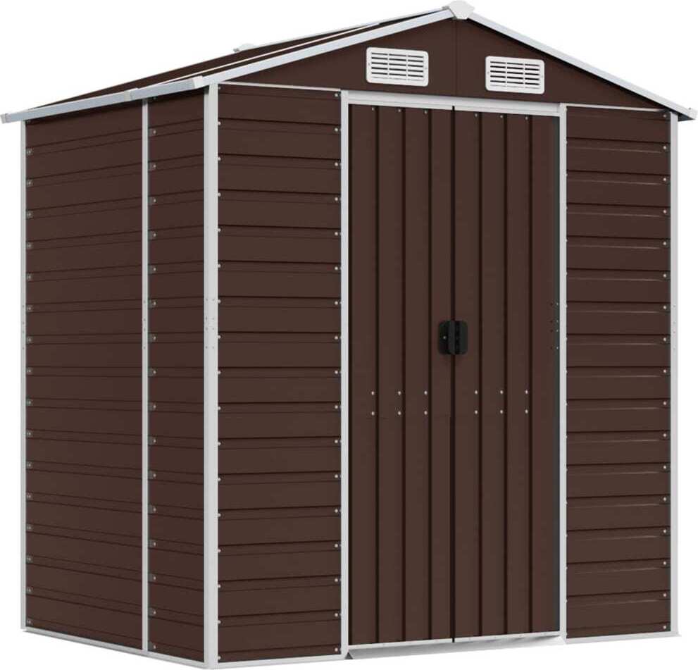 vidaXL Záhradný prístrešok Brown 191x130x198 cm Pozinkovaná oceľ