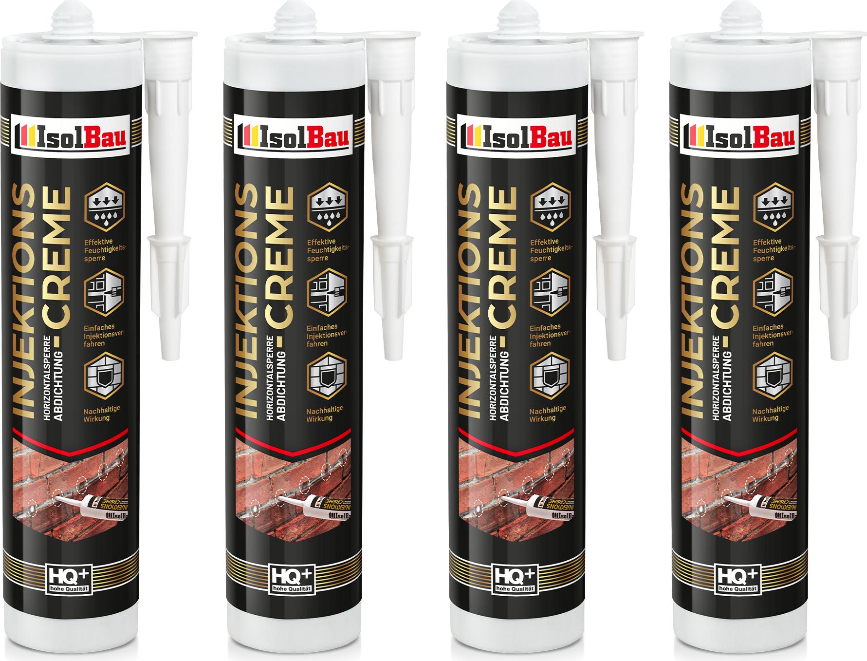 Isolbau - 4 Stück Horizontalsperre für Mauerwerke - Feuchtigkeitssperre - Mauerwerkssperre gegen aufsteigende Feuchtigkeit - Effektive Mauerwerkstrockenlegung für trockene Keller