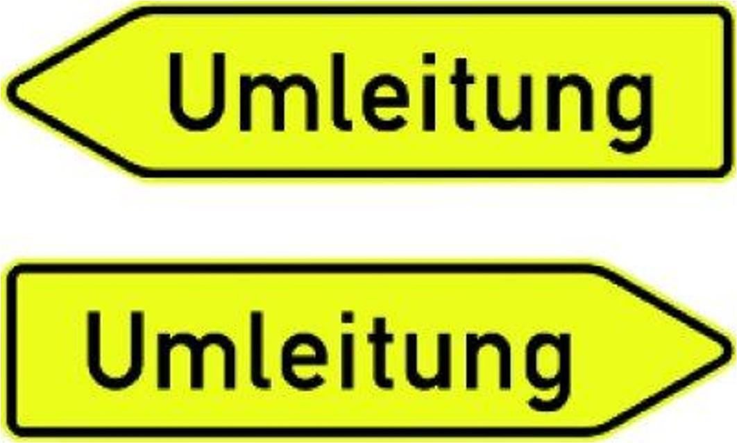 Karen Verkehrszeichen 454-40, 1250x350 mm, Umleitung doppelseitig, RAL-Gütezeichen Folie RA2
