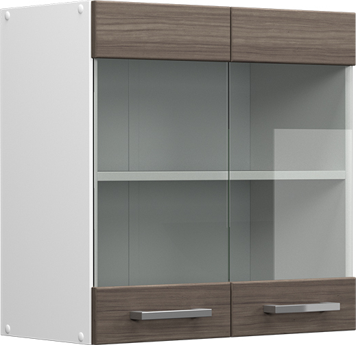 Vicco Küchenglasschrank R-Line, 60 cm, Grau/Weiß 1-ñ¶-29086