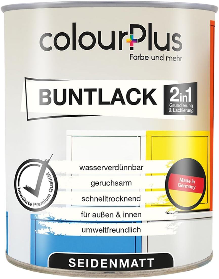 Franken Group colourPlus Buntlack 750 ml, Gold seidenmatt – 2in1 Holzfarbe & Lack für innen und außen, wasserverdünnbar, ohne Grundierung BU10058