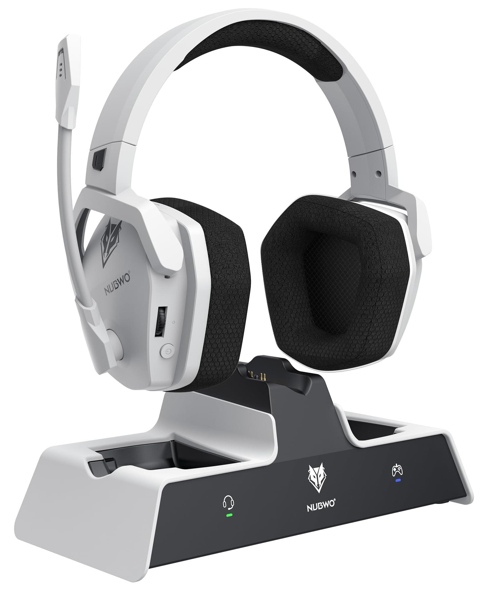 NUBWO G06 Pro Wireless Gaming Headset mit Ladestation für Headset und PS5 Contro