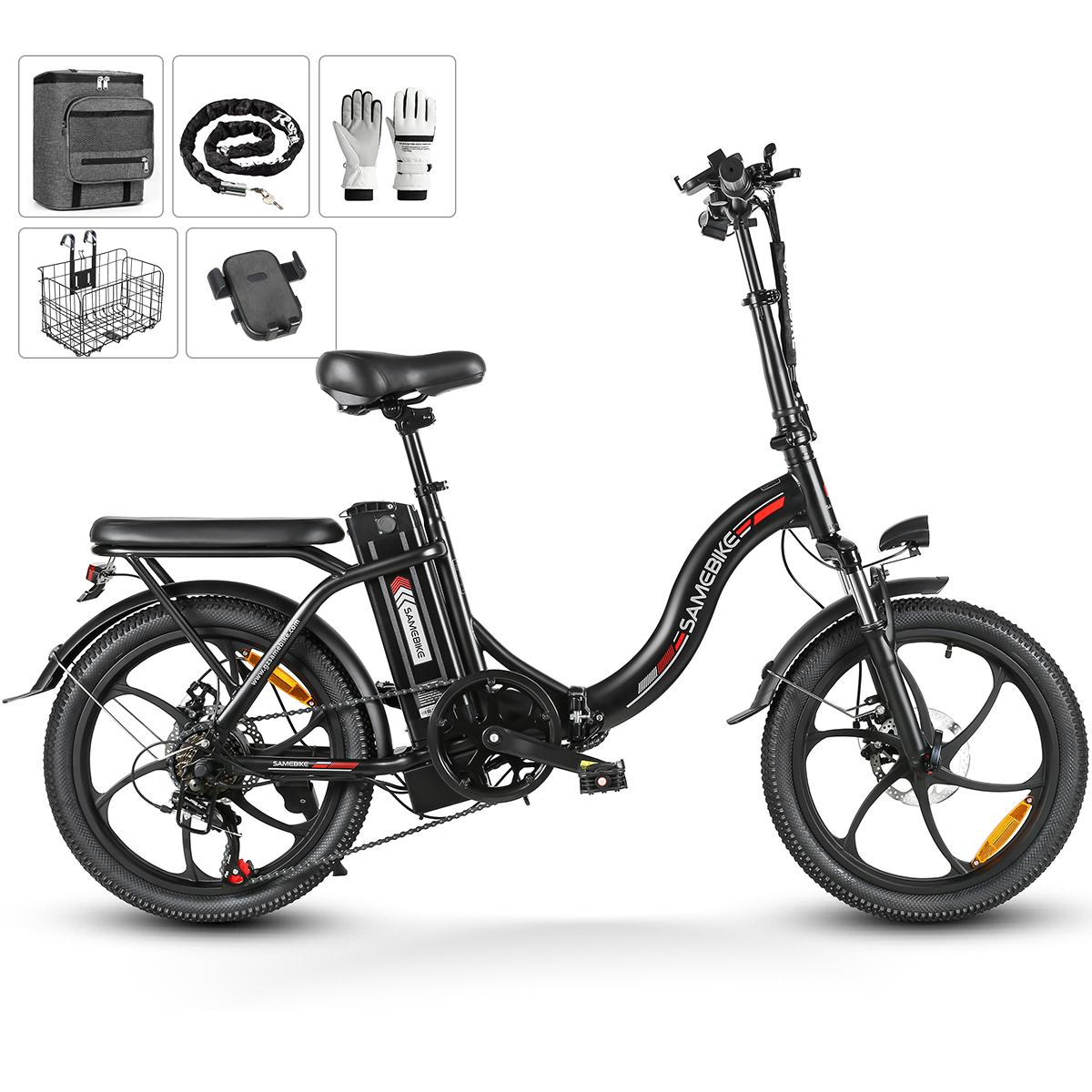 20" elektrický bicykel e-bike e-skladací bicykel, pedelec, skladací s odnímateľnou batériou 36V/12Ah, 250W motor, 25km/h čierna