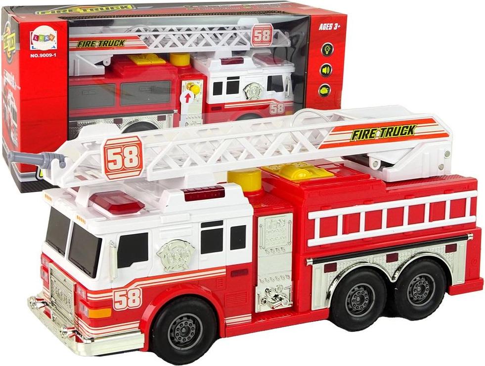 Leantoys Feuerwehrauto mit Licht und Ton rot