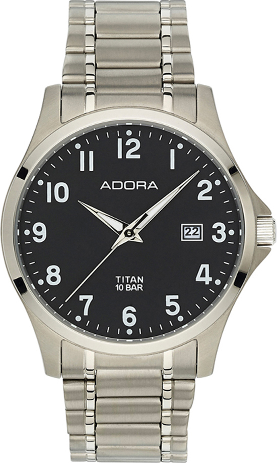 Herren Uhr Armbanduhr Material Titan Titanium Adora 10 atm wasserdicht Adora-38889-AB6349