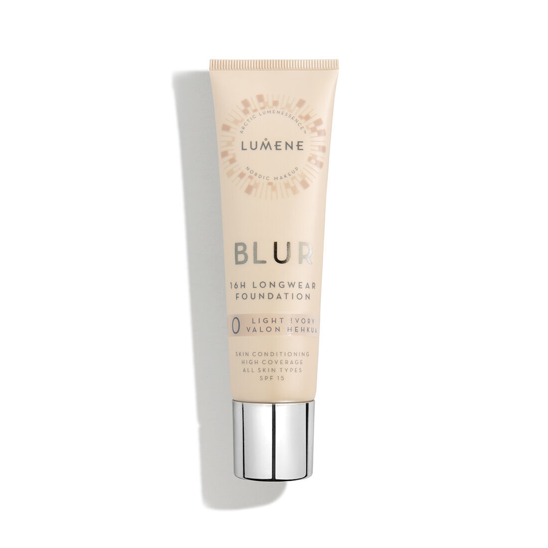 Lumene Blur 16h SPF15 Vyhladzujúca tvárová základová báza 0 Svetlý Ivory, 30ml