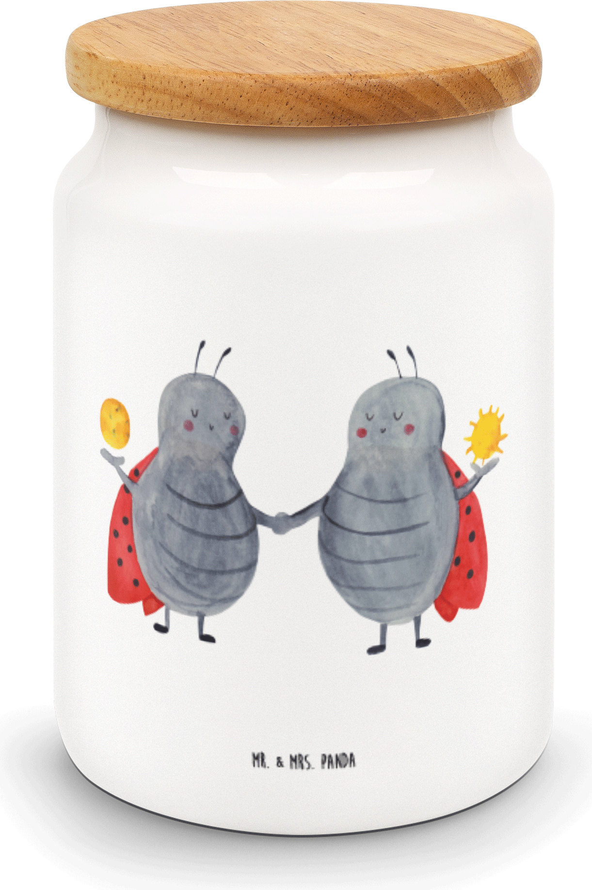 Mr. & Mrs. Panda Teedose Sternzeichen Zwilling - Weiß - Geschenk, Frischhaltedose, Marienkäfer, Dose, Glückskäfer, Keksdose, Zwillinge, Zwillingsschwester, Geburtstag Mai PD-1395066-STANDARD