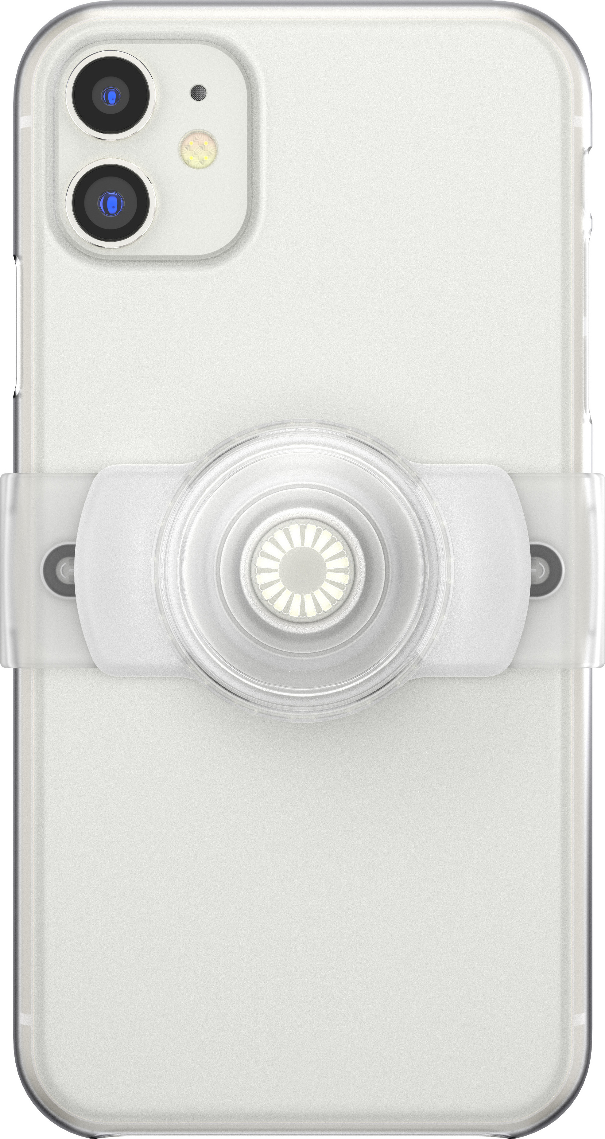 PopSockets - PopGrip - Slide Stretch Clear On White - Držiak na prsty pre mobilný telefón
