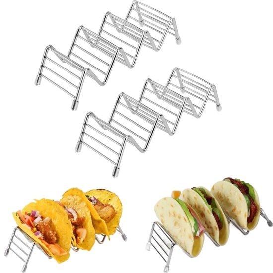 OEM 2 Stücke - Taco-Tray - Stahl-Taco-Halter - Tortilla-Tray-Halter - Wave Tool - Küchenhelfer - Für Tacos - Silber - Für Tacos mit harter oder weicher Schale, Hotdogs, Sandwiches, Brot 2026