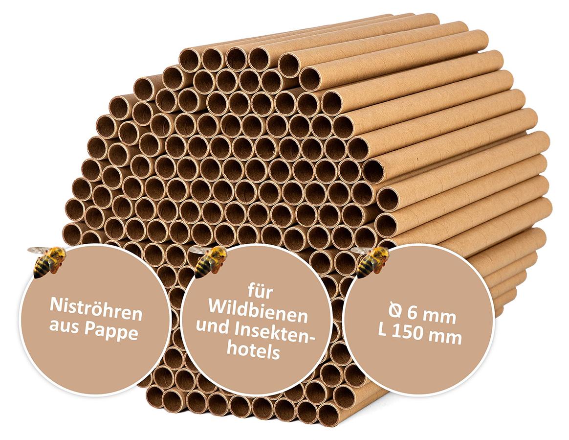 CULT at home 200 Insektenhotel Nisthülsen Ø 6 mm - Füllmaterial zum Bauen und Basteln Wildbienen Nisthilfe , Material:Pappe, Color:braun CULT-100020