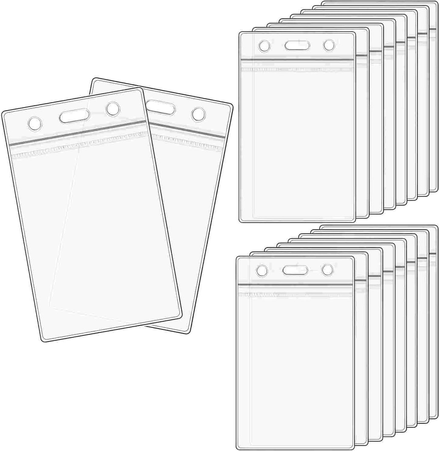 Zimtky 20 Stück transparente Auswelter, mit wasserdichtem,wiederverschließbarem Reißverschluss für Namensschilder,Kartenhalter mit Umhängeband,Schutzhüllen für Karten,EC-Kartenhüllen,langlebige Kreditkar Z250709B0DTJPSPP2