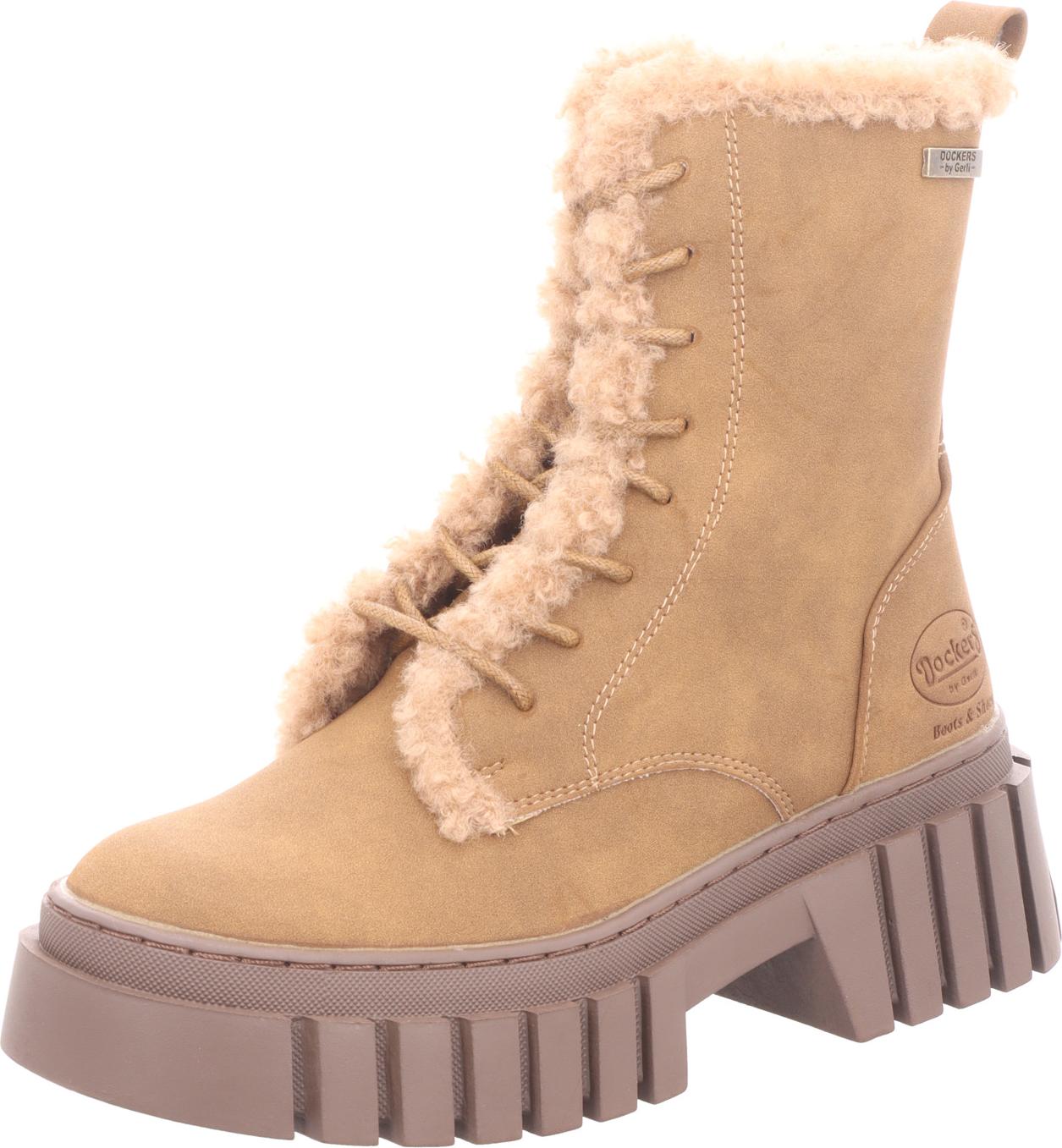 Schuh-Import und Export Gerli Dockers Damen-Schnürstiefelette gefüttert Braun, Farbe:braun, EU Größe:39 2623600040390