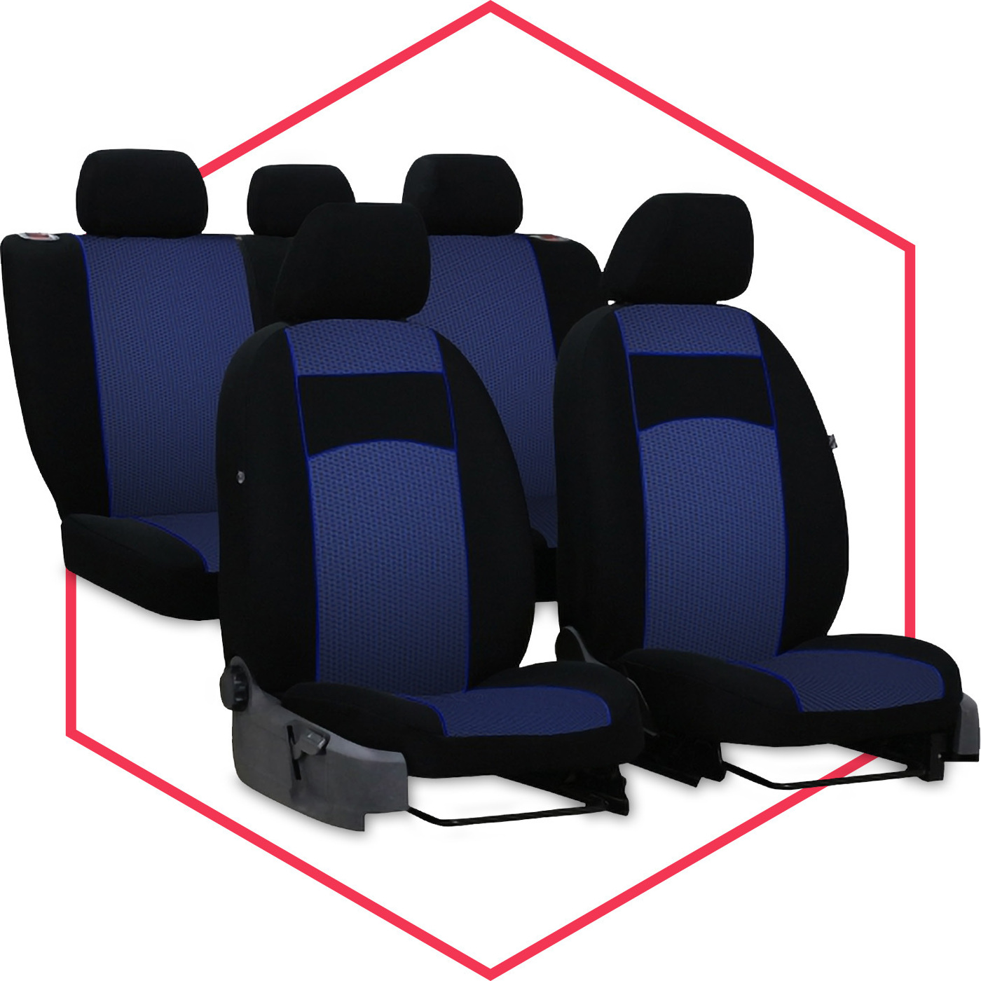 Saferide Sitzbezüge Auto Universal Schonbezug Autositzbezüge für Hyundai Getz Set Blau PT-UNIVIPK5088-007